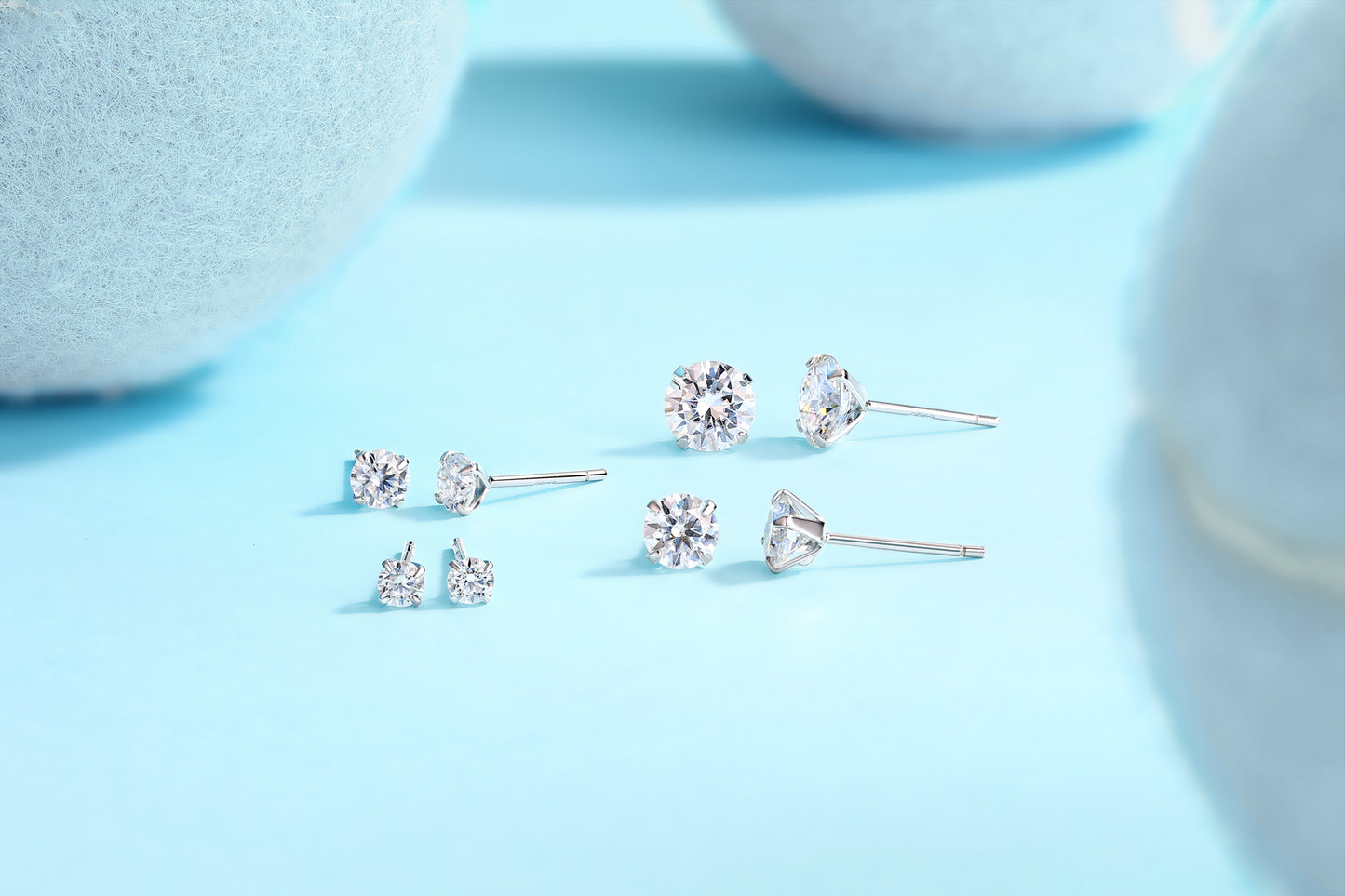 Mindjewel Soleil Moissanite Stud Earrings — 925 Sterling Silver