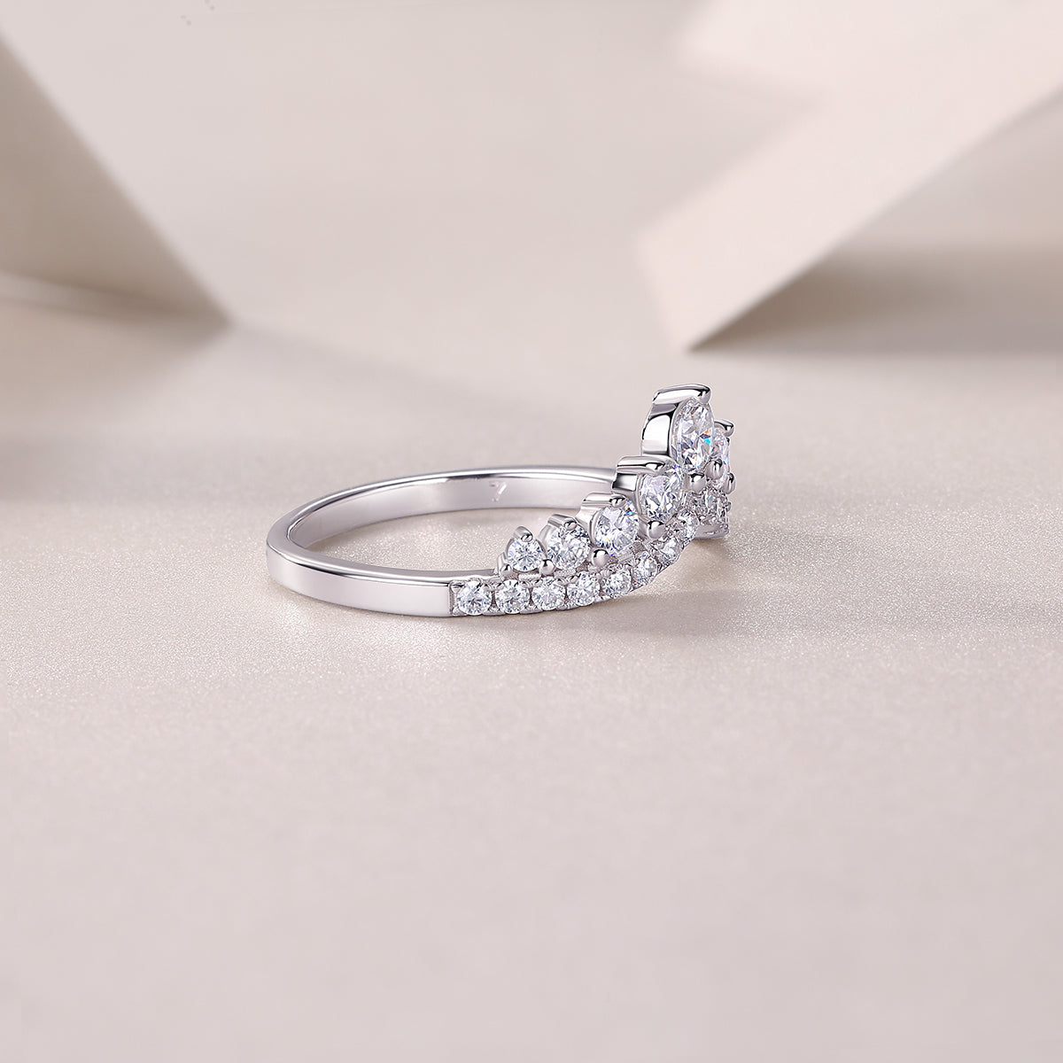 Mindjewel Corona Moissanite Tiara Ring — 925 Sterling Silver