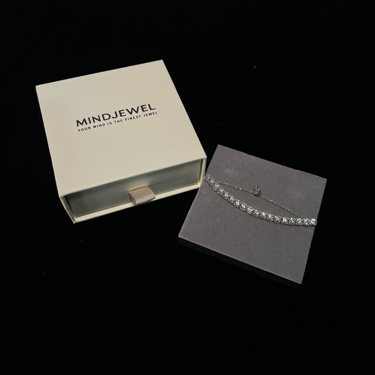 Mindjewel Cascade Moissanite Adjustable Bracelet — 925 Sterling Silver