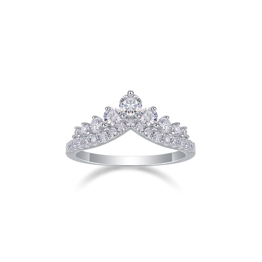 Mindjewel Corona Moissanite Tiara Ring — 925 Sterling Silver