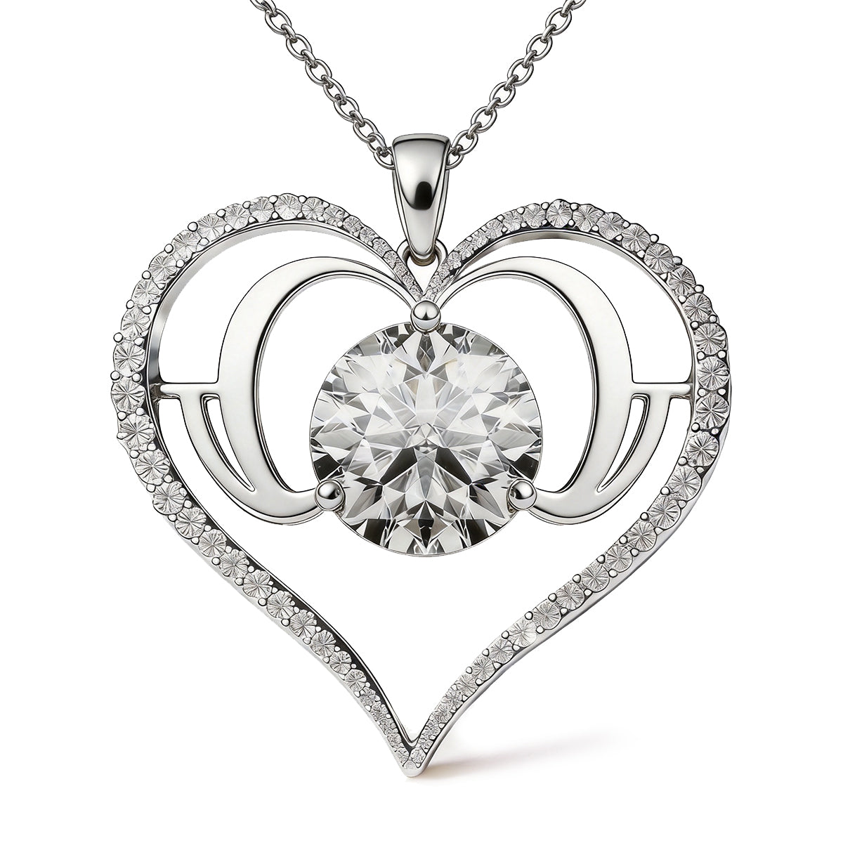 Mindjewel Eternal Heart Moissanite Pendant — 925 Sterling Silver