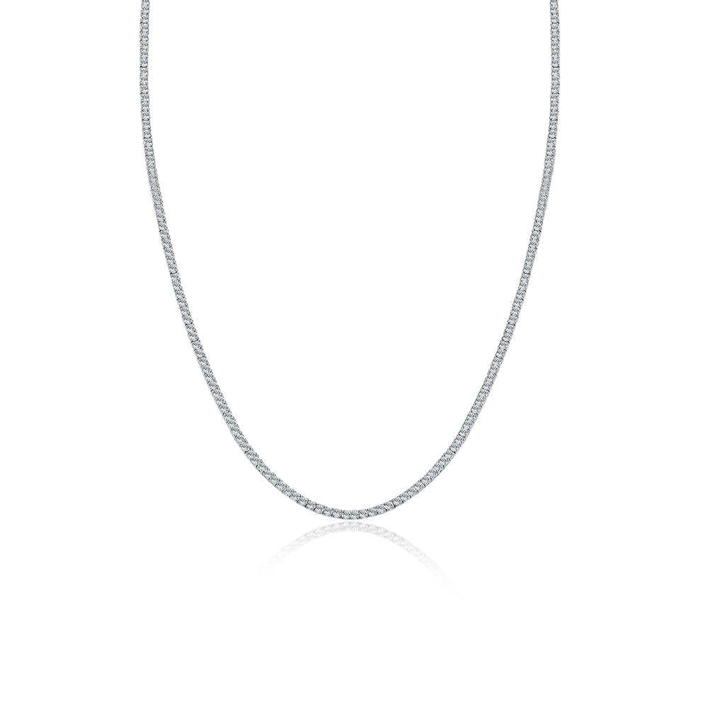 Mindjewel Riviera Moissanite Tennis Necklace — 925 Sterling Silver