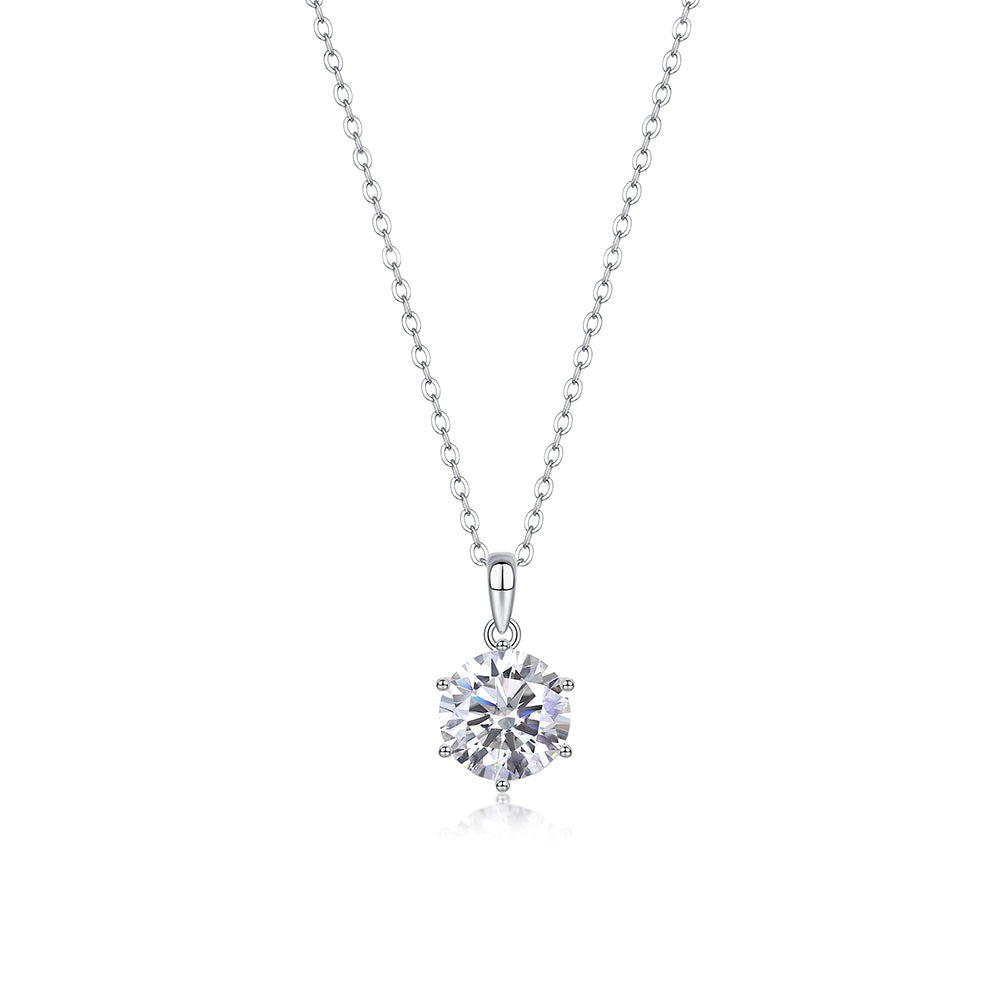 Mindjewel Lumière Moissanite Solitaire Necklace — 925 Sterling Silver