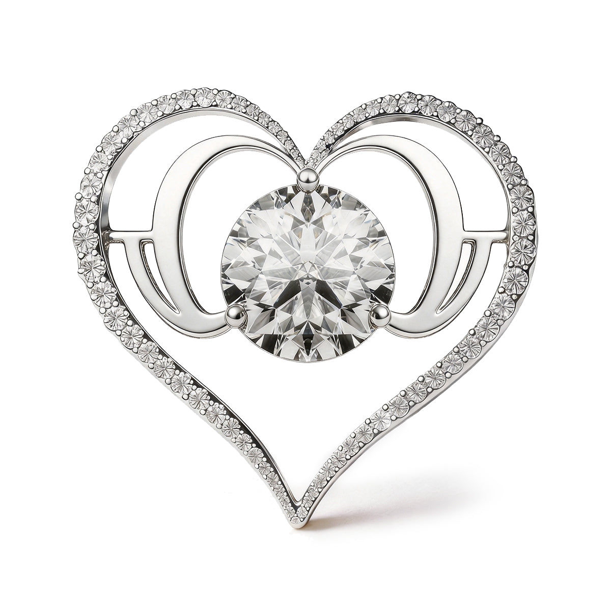 Mindjewel Eternal Heart Moissanite Pendant — 925 Sterling Silver