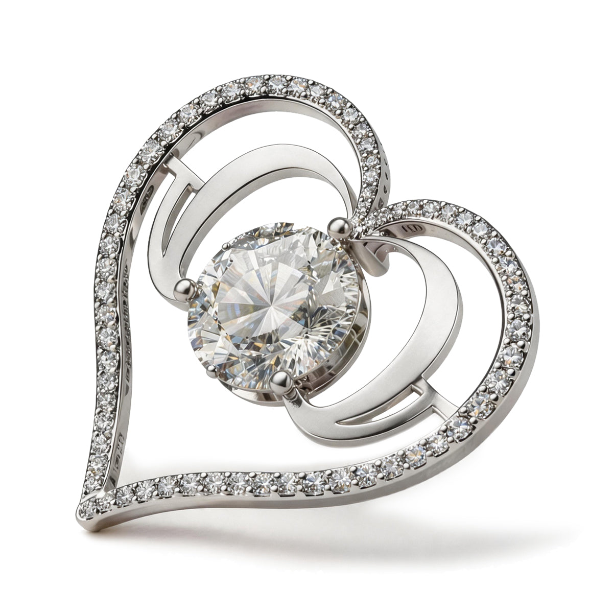 Mindjewel Eternal Heart Moissanite Pendant — 925 Sterling Silver