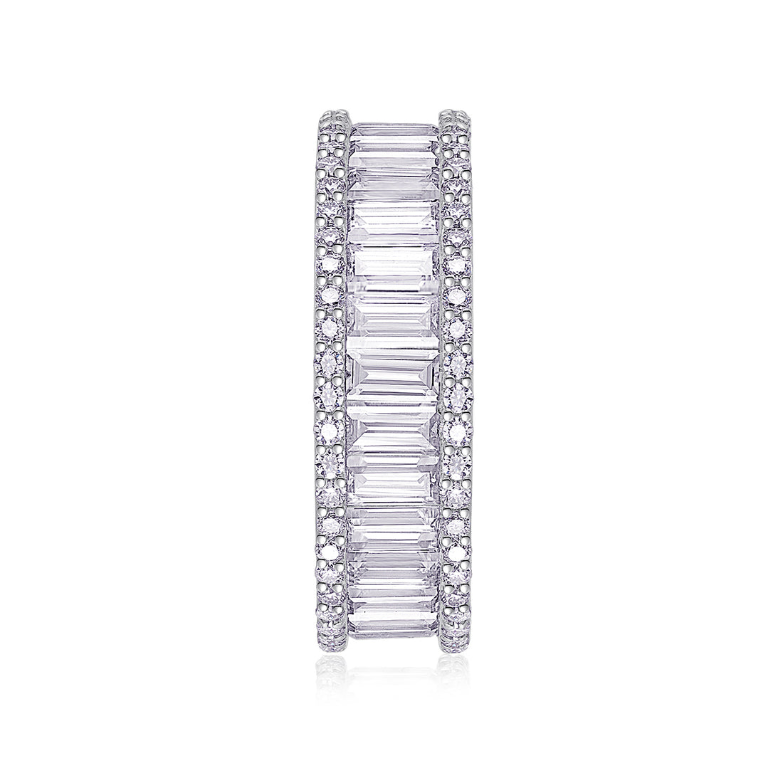 Mindjewel Prism Moissanite Eternity Ring — 925 Sterling Silver