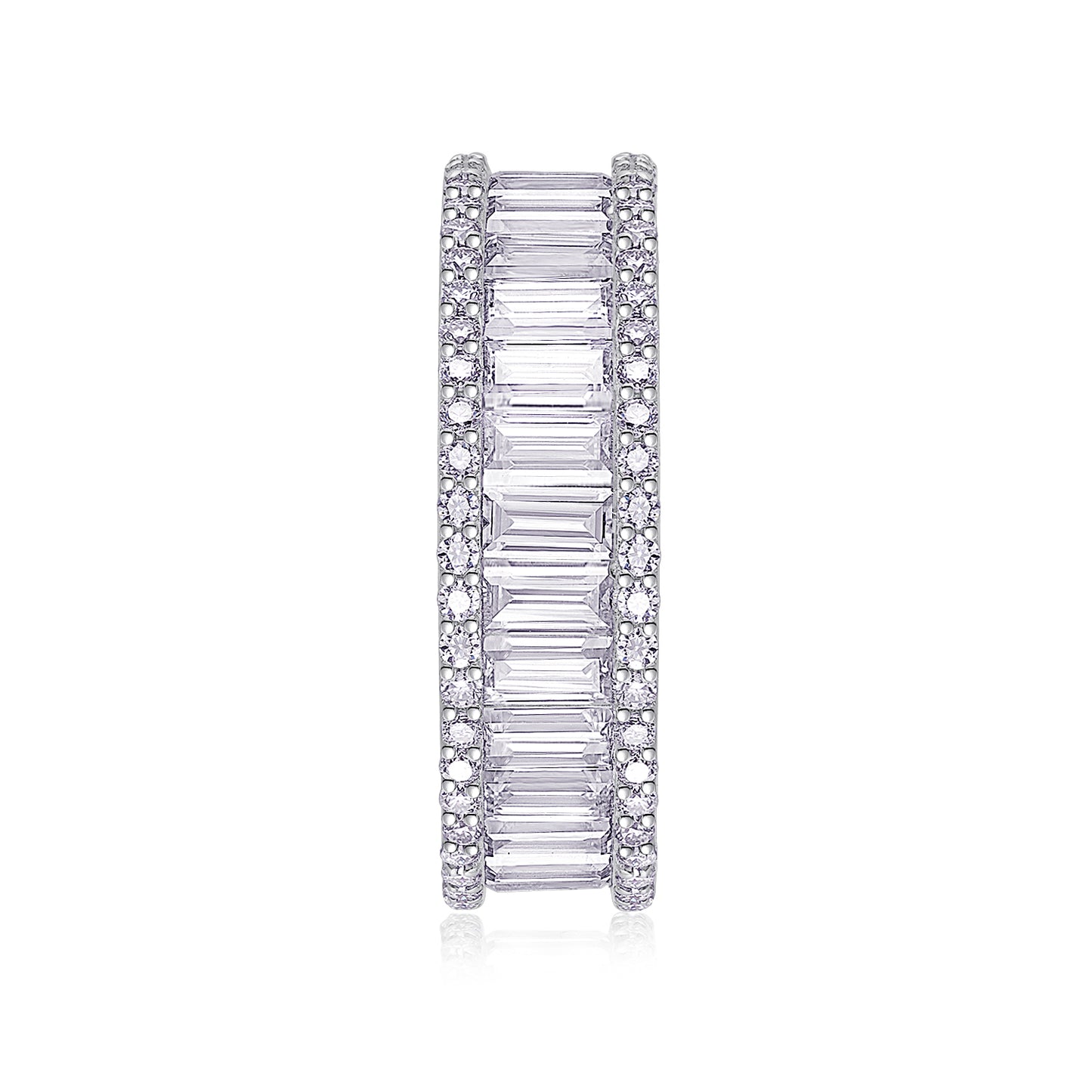 Mindjewel Prism Moissanite Eternity Ring — 925 Sterling Silver
