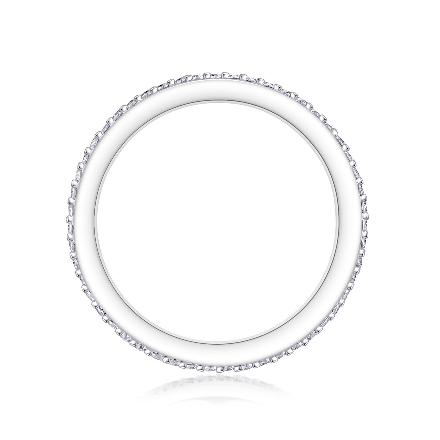 Mindjewel Prism Moissanite Eternity Ring — 925 Sterling Silver