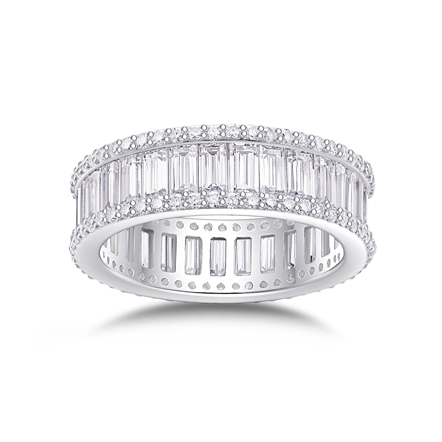 Mindjewel Prism Moissanite Eternity Ring — 925 Sterling Silver
