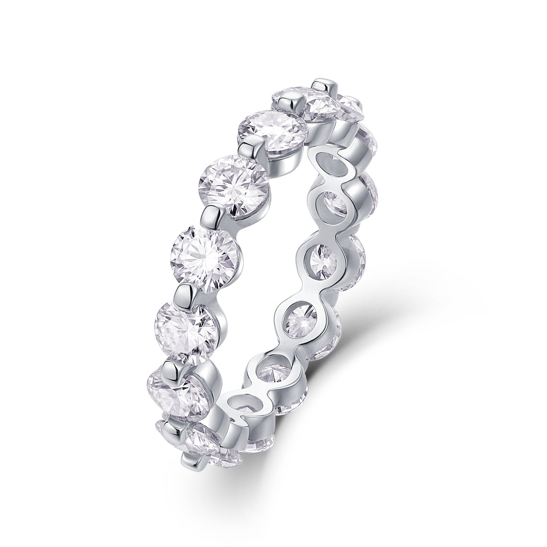 Mindjewel Celeste Full Eternity Moissanite Band Ring — 925 Sterling Silver