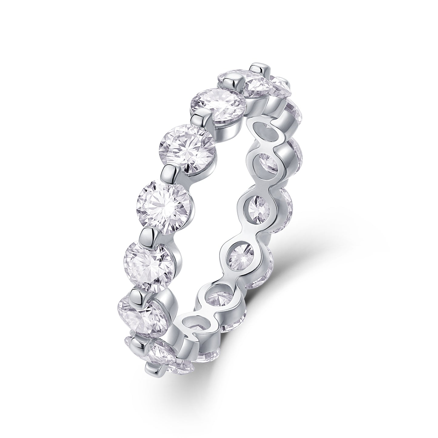 Mindjewel Celeste Full Eternity Moissanite Band Ring — 925 Sterling Silver