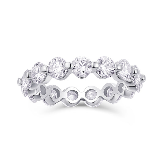 Mindjewel Celeste Full Eternity Moissanite Band Ring — 925 Sterling Silver