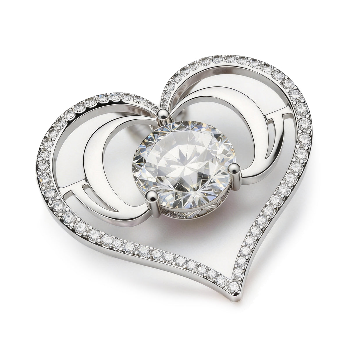 Mindjewel Eternal Heart Moissanite Pendant — 925 Sterling Silver