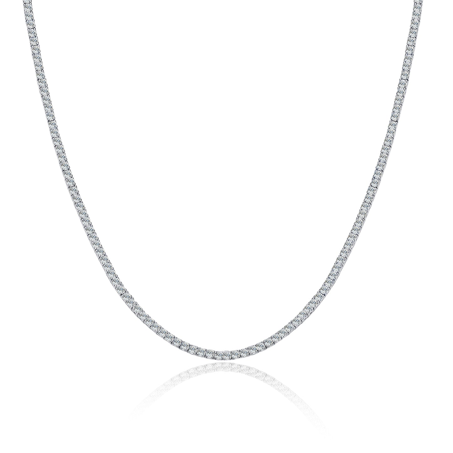 Mindjewel Riviera Moissanite Tennis Necklace — 925 Sterling Silver