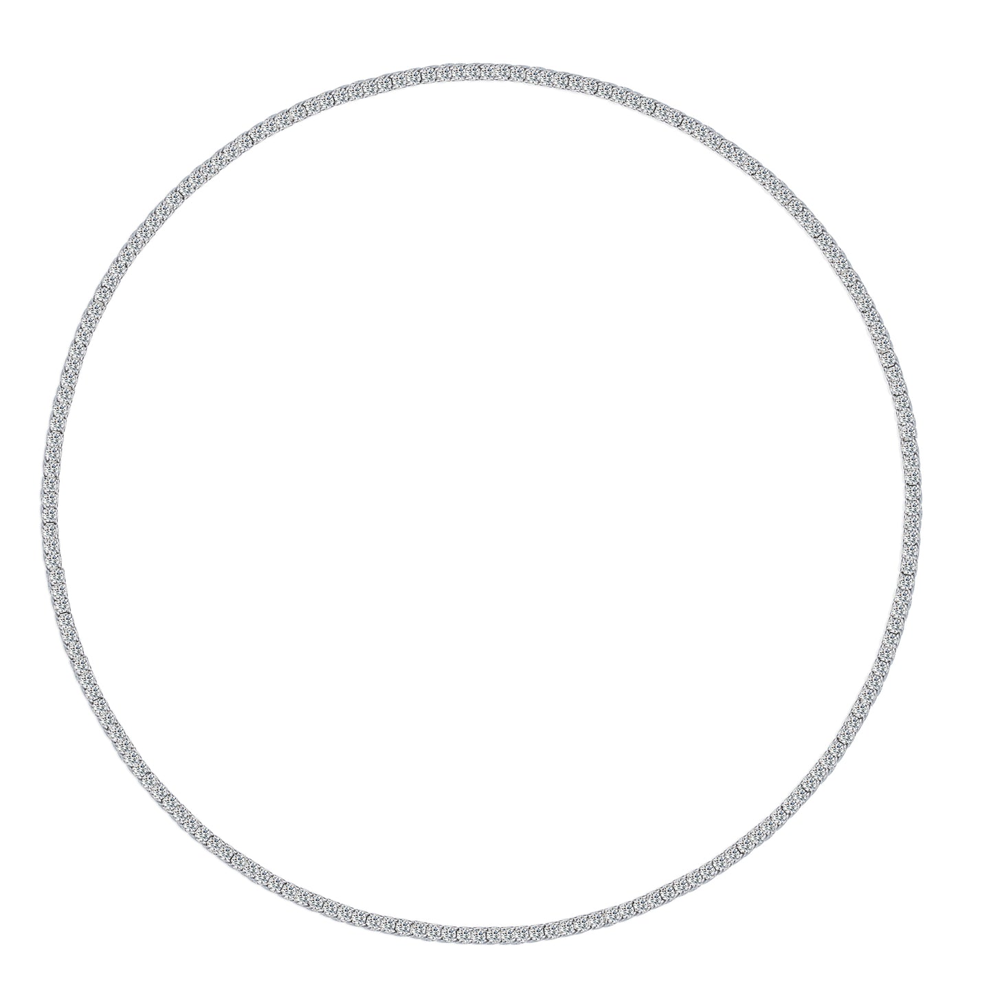 Mindjewel Riviera Moissanite Tennis Necklace — 925 Sterling Silver