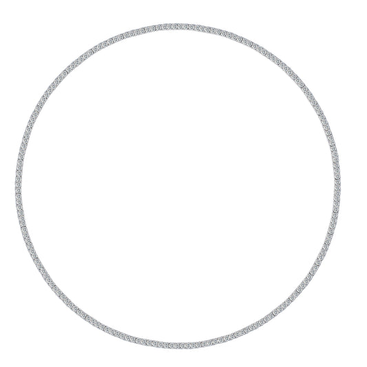 Mindjewel Riviera Moissanite Tennis Necklace — 925 Sterling Silver
