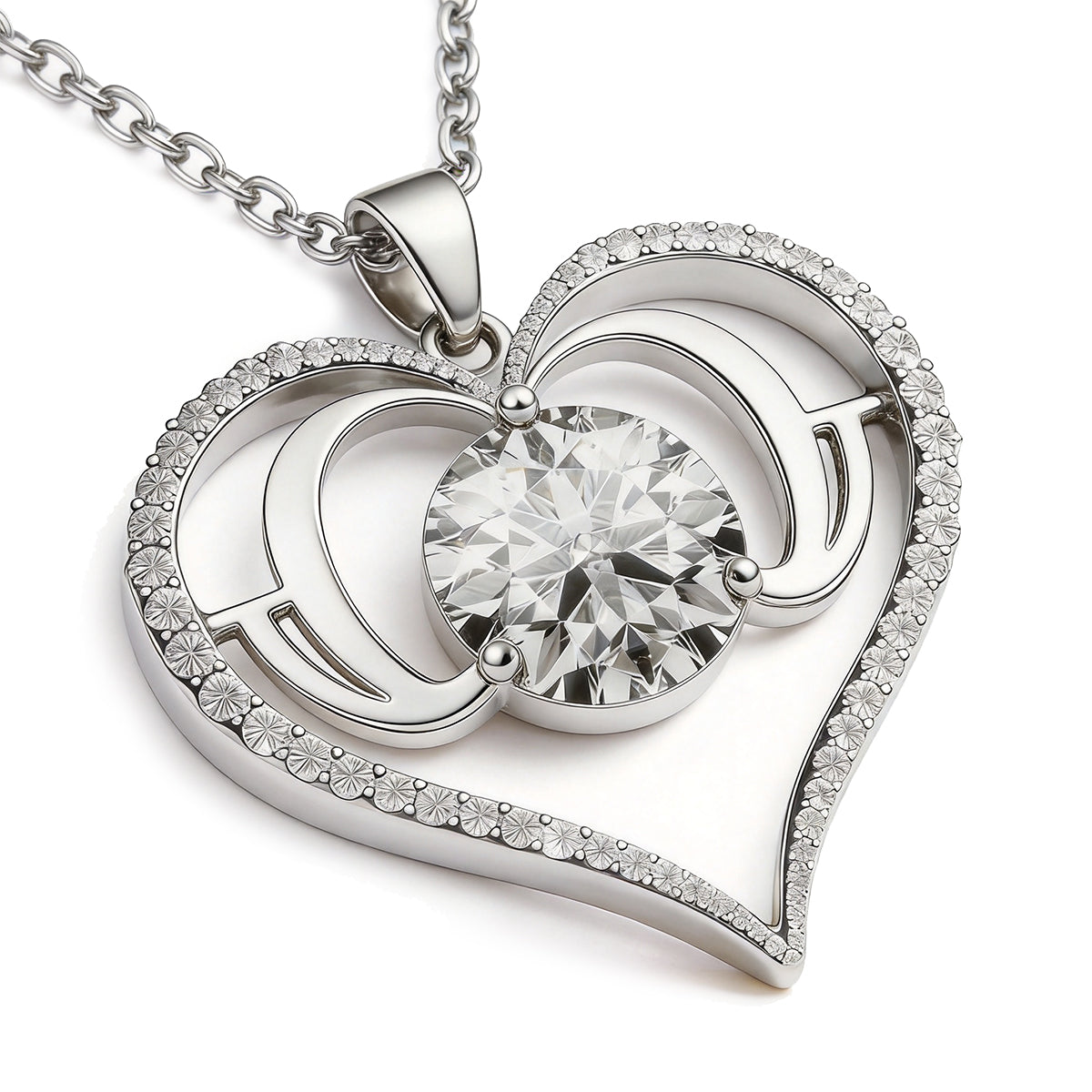 Mindjewel Eternal Heart Moissanite Pendant — 925 Sterling Silver