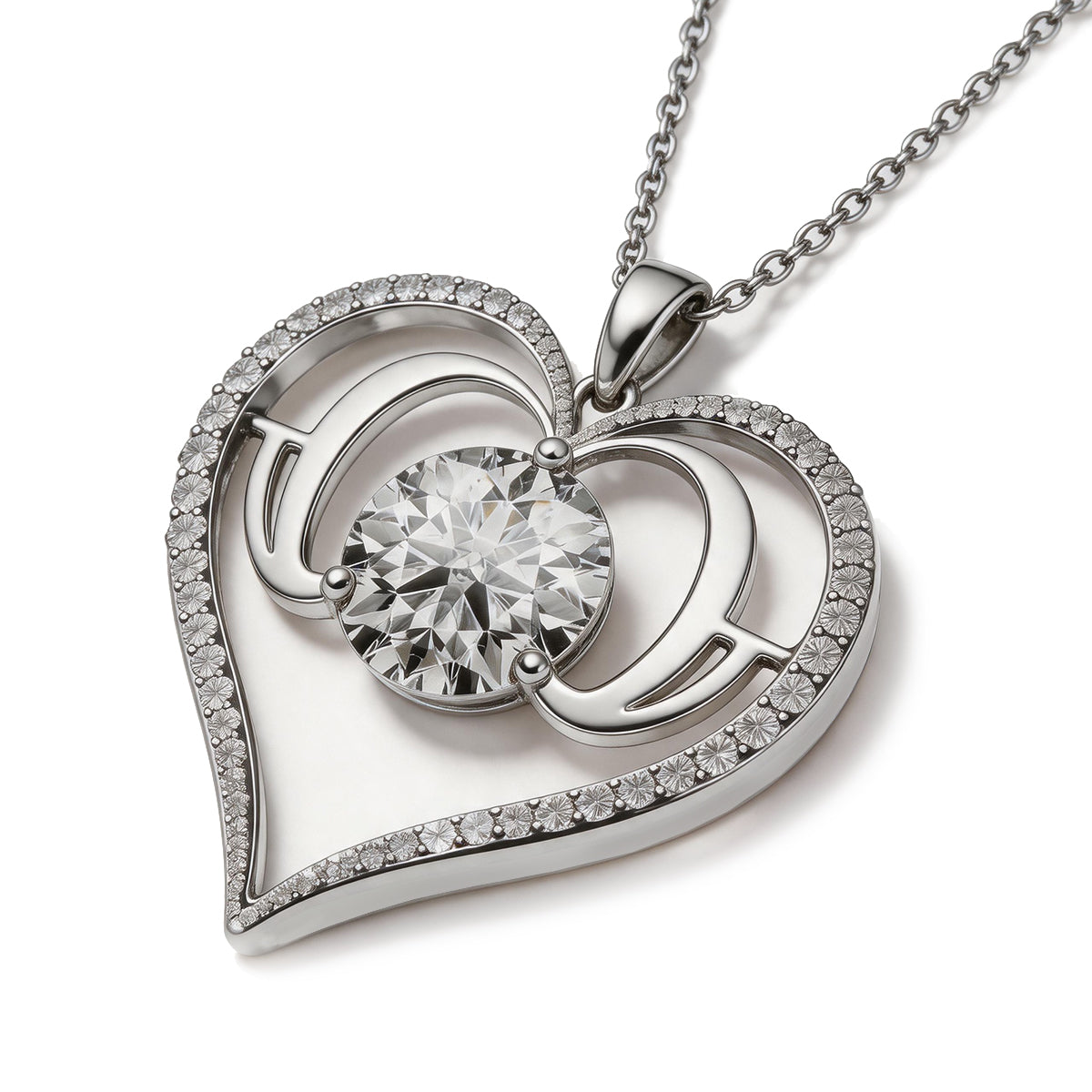 Mindjewel Eternal Heart Moissanite Pendant — 925 Sterling Silver