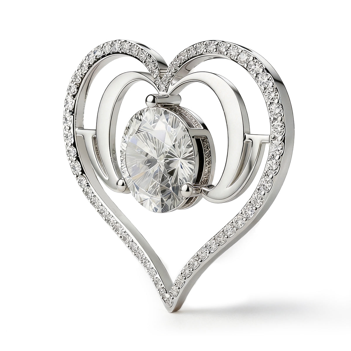 Mindjewel Eternal Heart Moissanite Pendant — 925 Sterling Silver