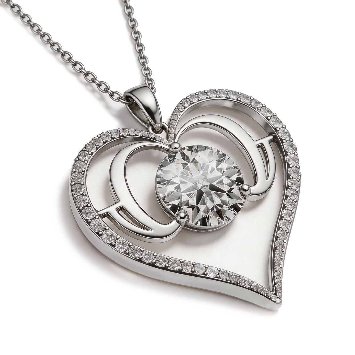 Mindjewel Eternal Heart Moissanite Pendant — 925 Sterling Silver