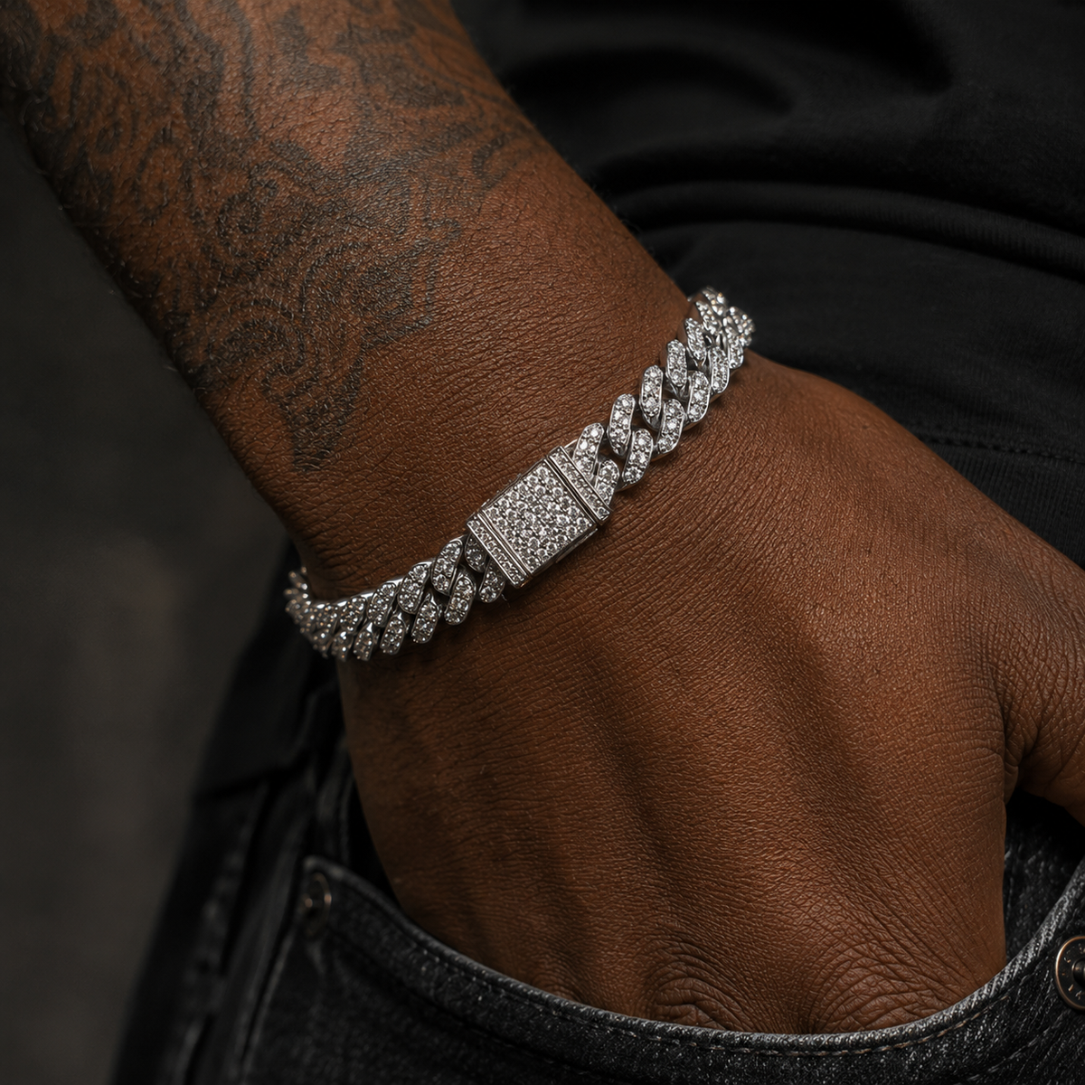 Mindjewel Cuban Link Moissanite Bracelet — 925 Sterling Silver
