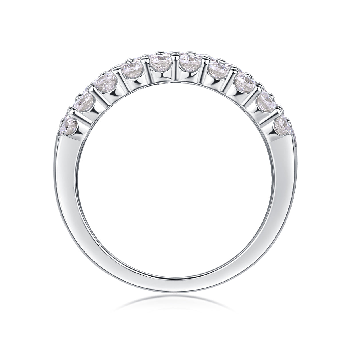 Mindjewel Lumière Triple Pavé Moissanite Band Ring — 925 Sterling Silver
