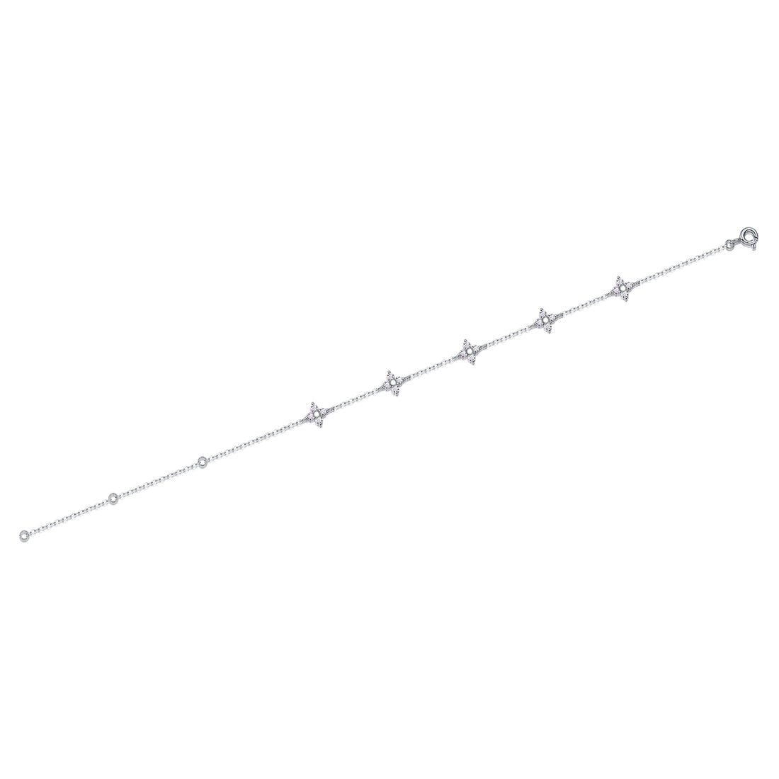 Mindjewel Petal Moissanite Station Bracelet — 925 Sterling Silver