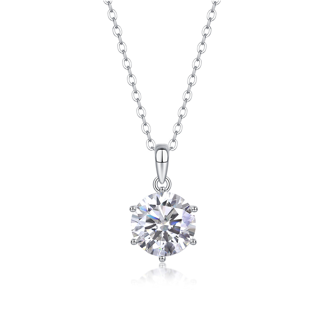 Mindjewel Lumière Moissanite Solitaire Necklace — 925 Sterling Silver