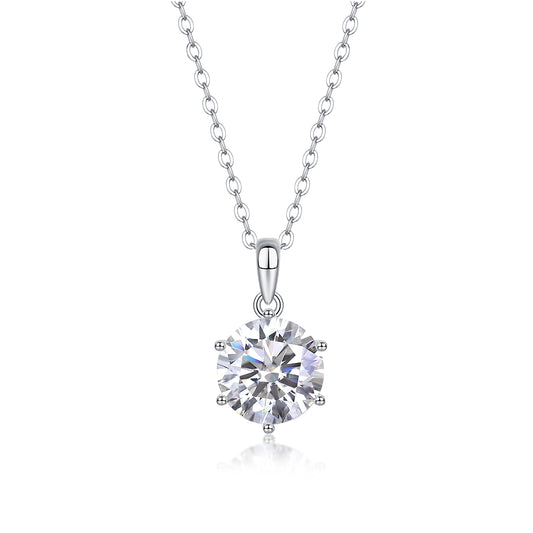 Mindjewel Lumière Moissanite Solitaire Necklace — 925 Sterling Silver