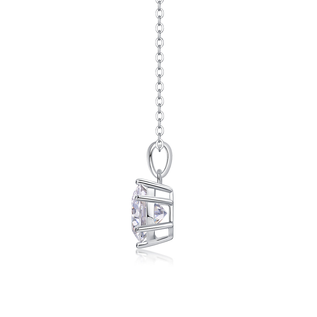 Mindjewel Lumière Moissanite Solitaire Necklace — 925 Sterling Silver