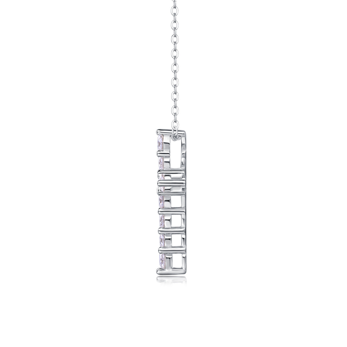 Mindjewel Sacred Moissanite Cross Necklace — 925 Sterling Silver