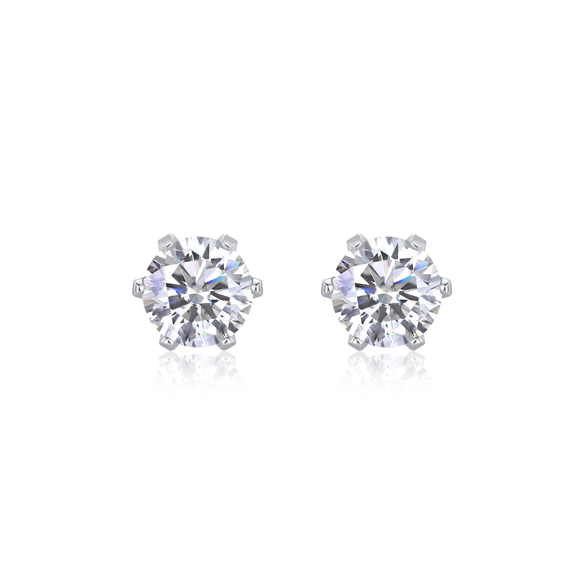 Mindjewel Blossom Moissanite Stud Earrings — 925 Sterling Silver