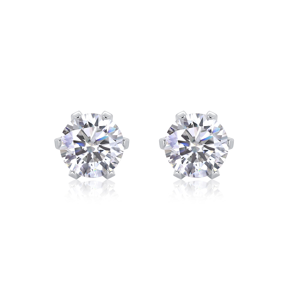 Mindjewel Blossom Moissanite Stud Earrings — 925 Sterling Silver