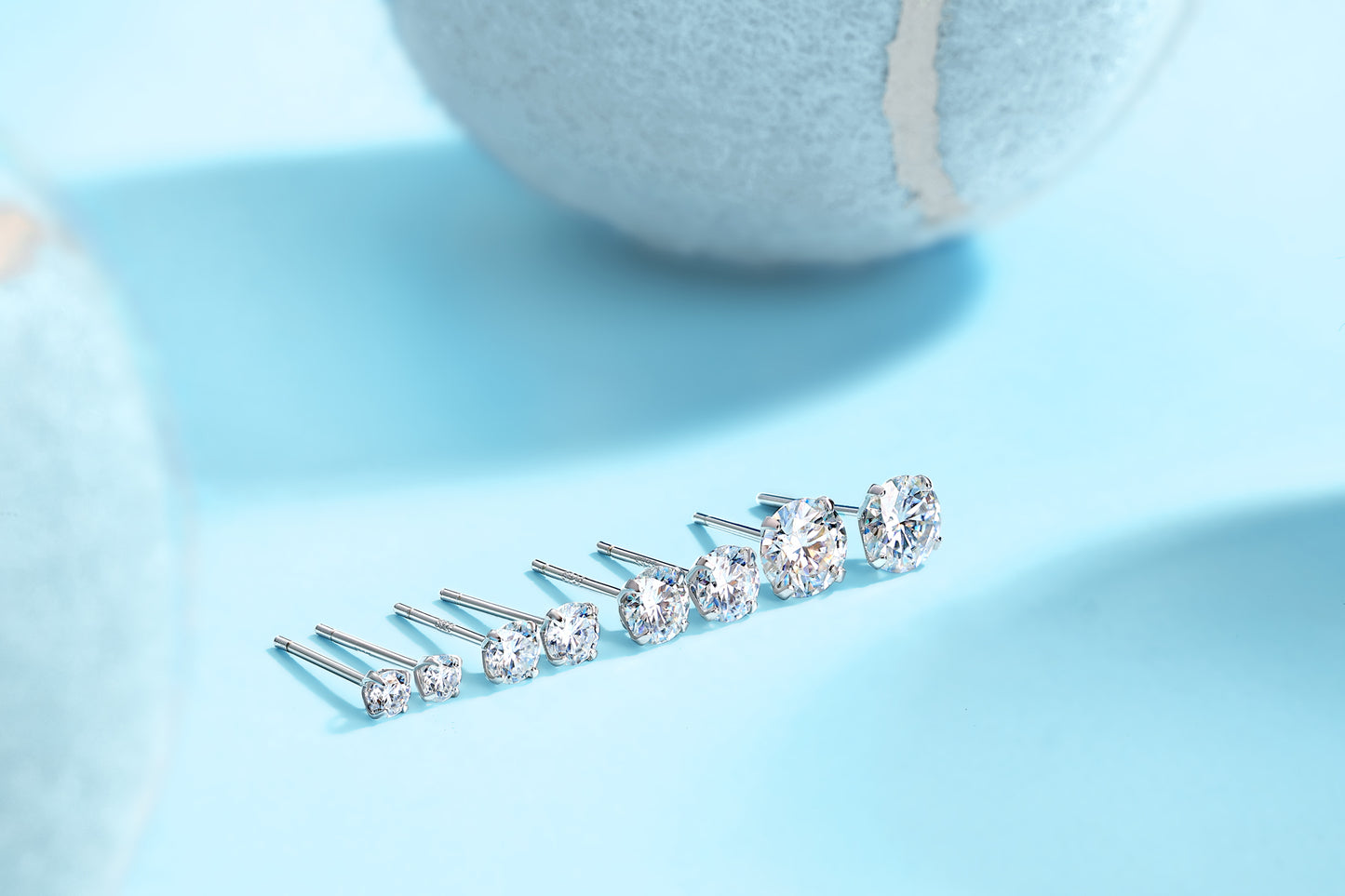 Mindjewel Soleil Moissanite Stud Earrings — 925 Sterling Silver