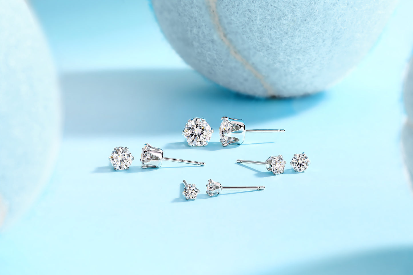 Mindjewel Blossom Moissanite Stud Earrings — 925 Sterling Silver
