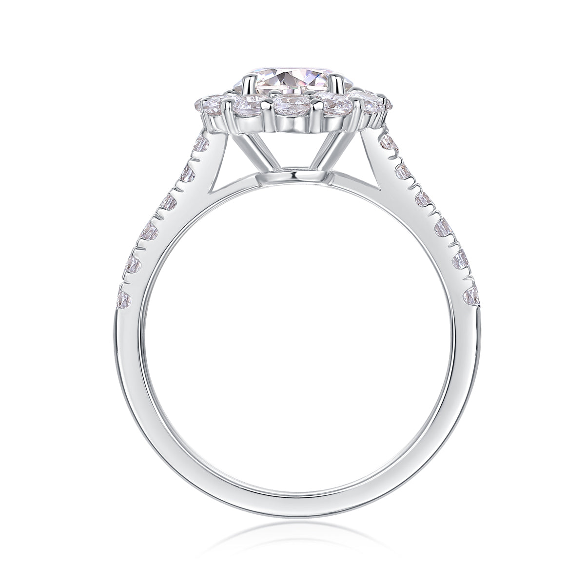 Mindjewel Aurora Floral Moissanite Engagement Ring — 925 Sterling Silver