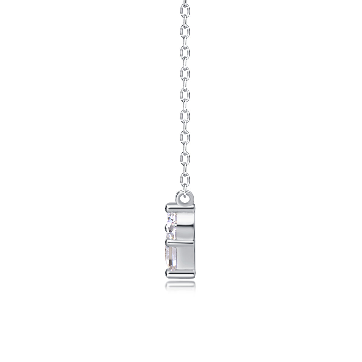 Mindjewel Trio Heart Moissanite Necklace — 925 Sterling Silver