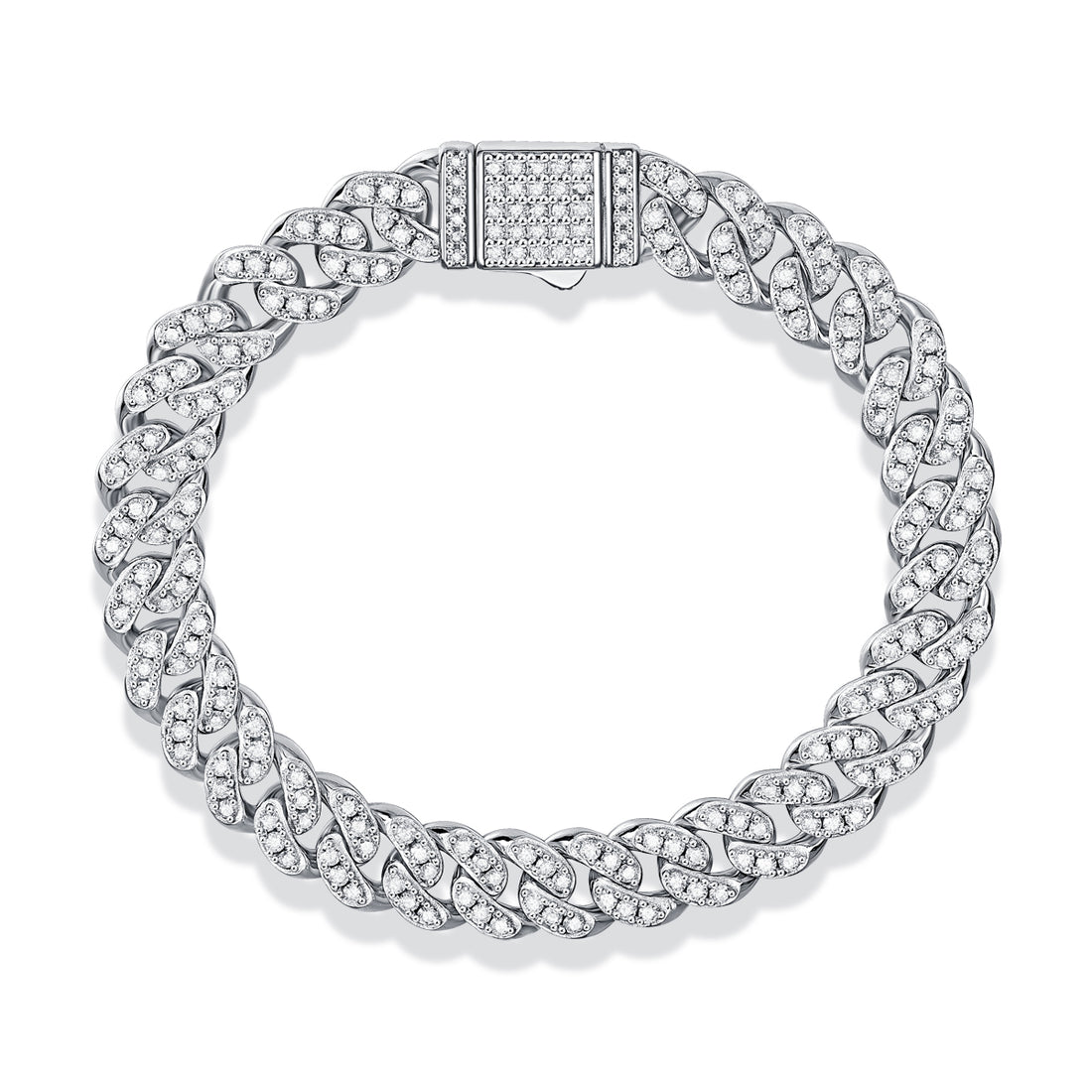 Mindjewel Cuban Link Moissanite Bracelet — 925 Sterling Silver