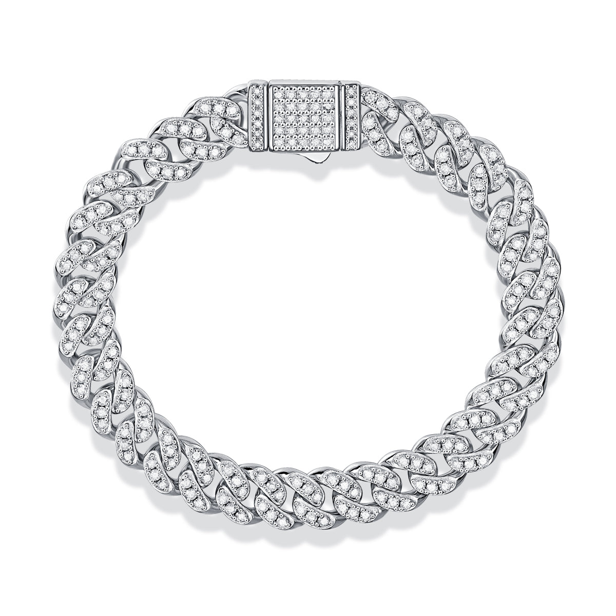 Mindjewel Cuban Link Moissanite Bracelet — 925 Sterling Silver