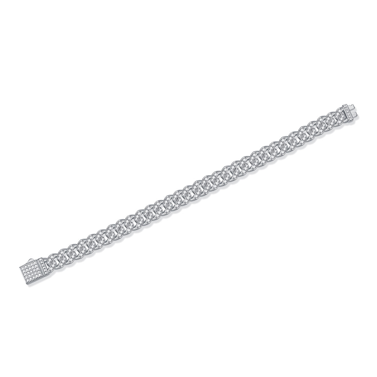 Mindjewel Cuban Link Moissanite Bracelet — 925 Sterling Silver