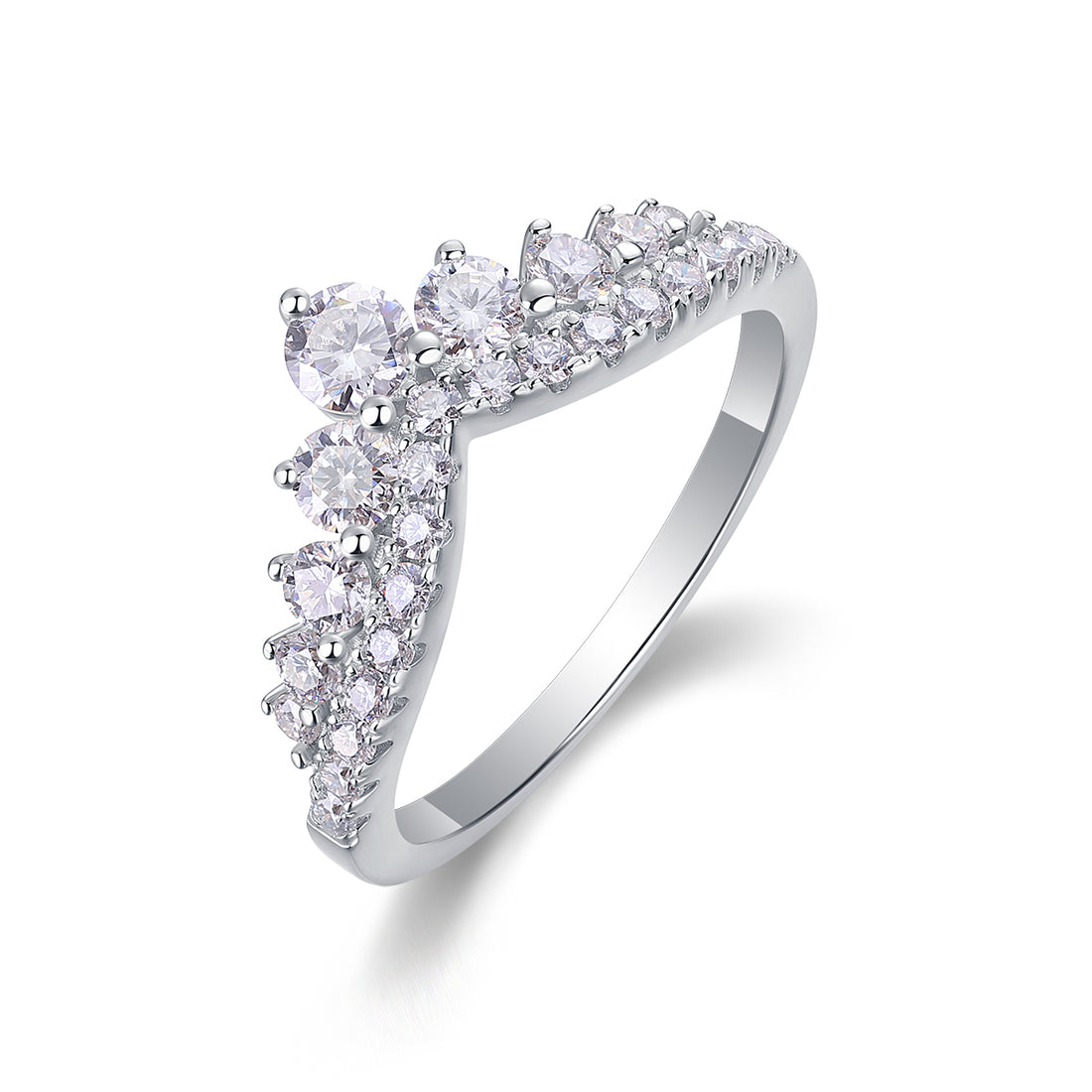 Mindjewel Corona Moissanite Tiara Ring — 925 Sterling Silver