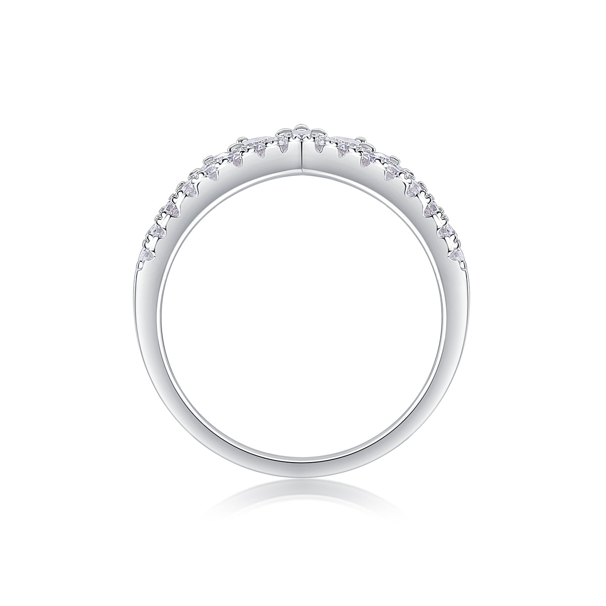 Mindjewel Corona Moissanite Tiara Ring — 925 Sterling Silver