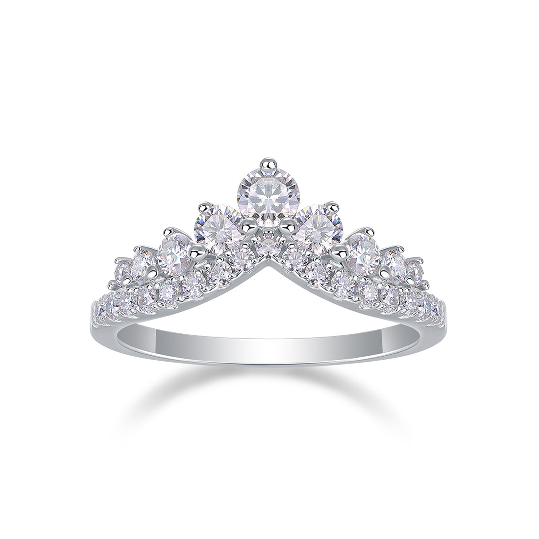 Mindjewel Corona Moissanite Tiara Ring — 925 Sterling Silver