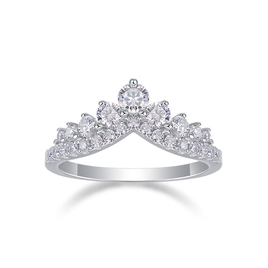 Mindjewel Corona Moissanite Tiara Ring — 925 Sterling Silver