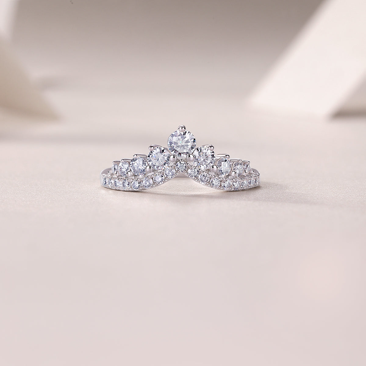 Mindjewel Corona Moissanite Tiara Ring — 925 Sterling Silver