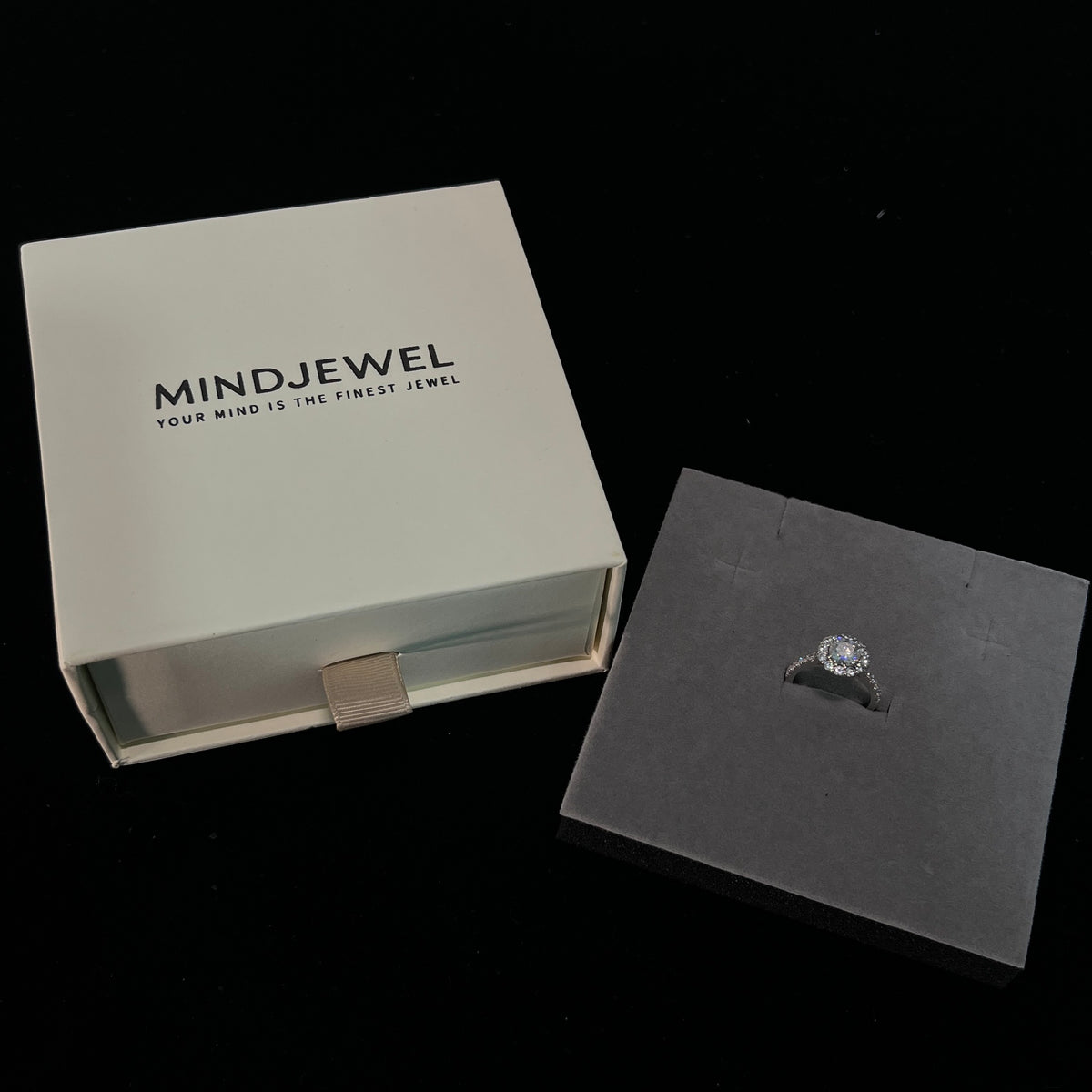 Mindjewel Aurora Floral Moissanite Engagement Ring — 925 Sterling Silver