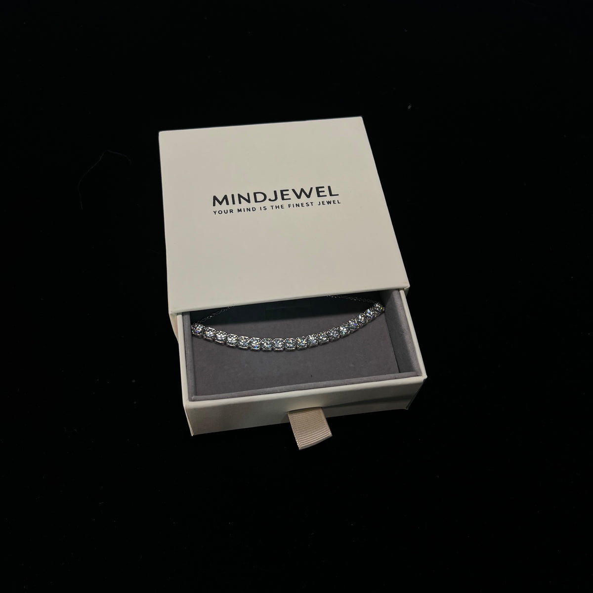 Mindjewel Cascade Moissanite Adjustable Bracelet — 925 Sterling Silver