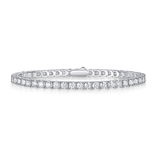 Mindjewel Classic Moissanite Tennis Bracelet — 925 Sterling Silver